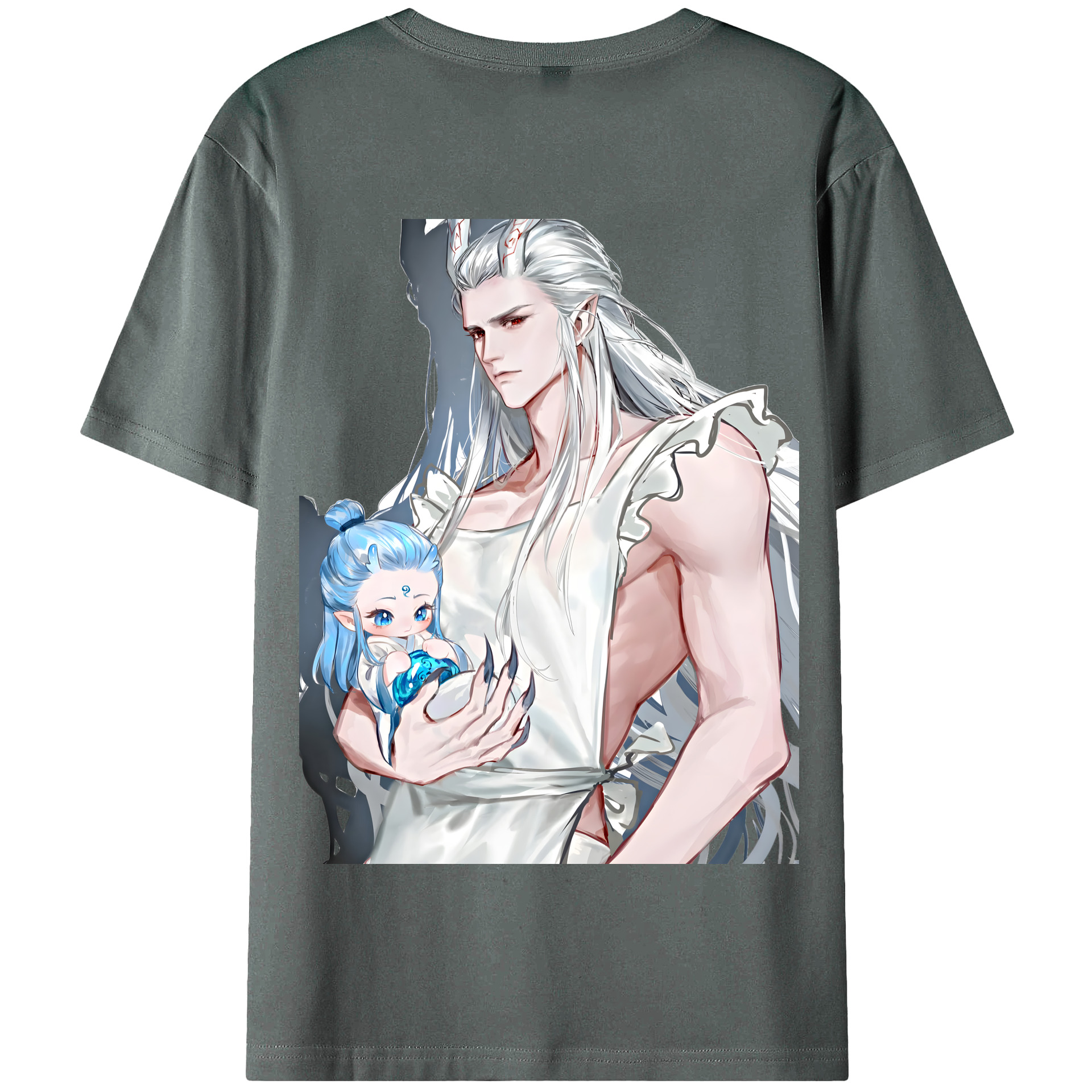 （画像用） Ne Zha 2 ナタ 魔童の大暴れ 綿100％半袖Tシャツ（背面プリント）